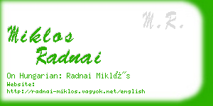miklos radnai business card
